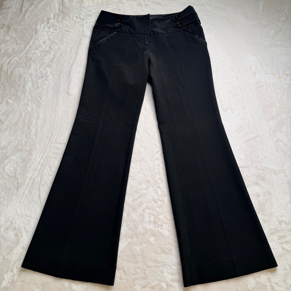 Vintage Forever Black flare Leg Y2K Office Dress Pants Trousers XS Made in USA